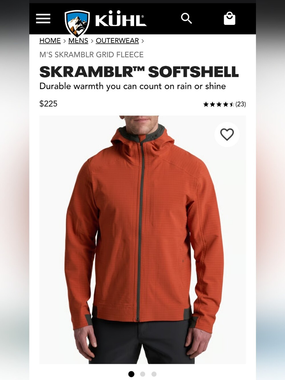 KUHL NWT Men's Skramblr Grid Fleece Softshell Gorpcore Jacket Red Cedar Size XL